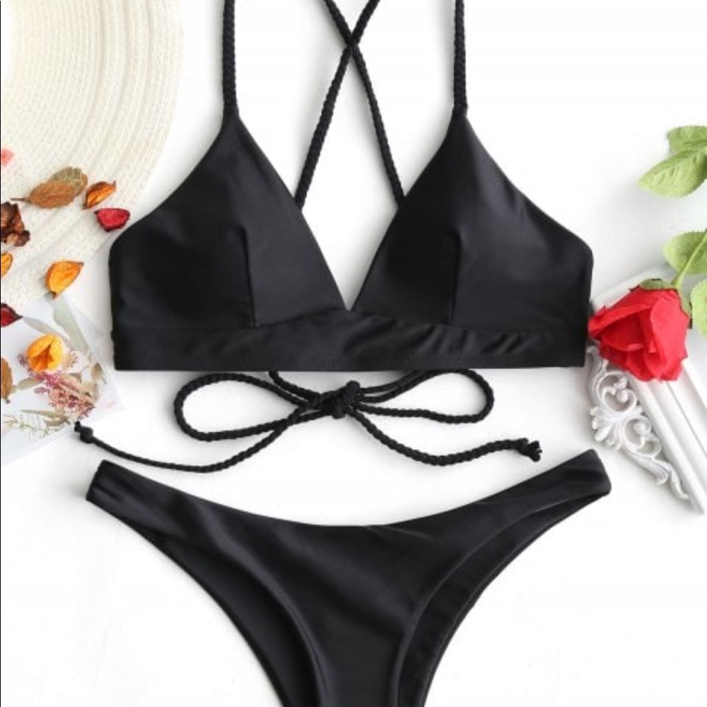 Zaful Black Basic Bikini